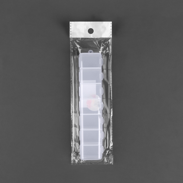 Контейнер для хранения мелочей, 19 &times; 4,5 &times; 3 см, с наклейками, цвет прозрачный