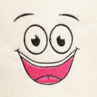 Шапка для бани с вышивкой "Смайл 3" Шапка для бани с вышивкой "Смайл 3"