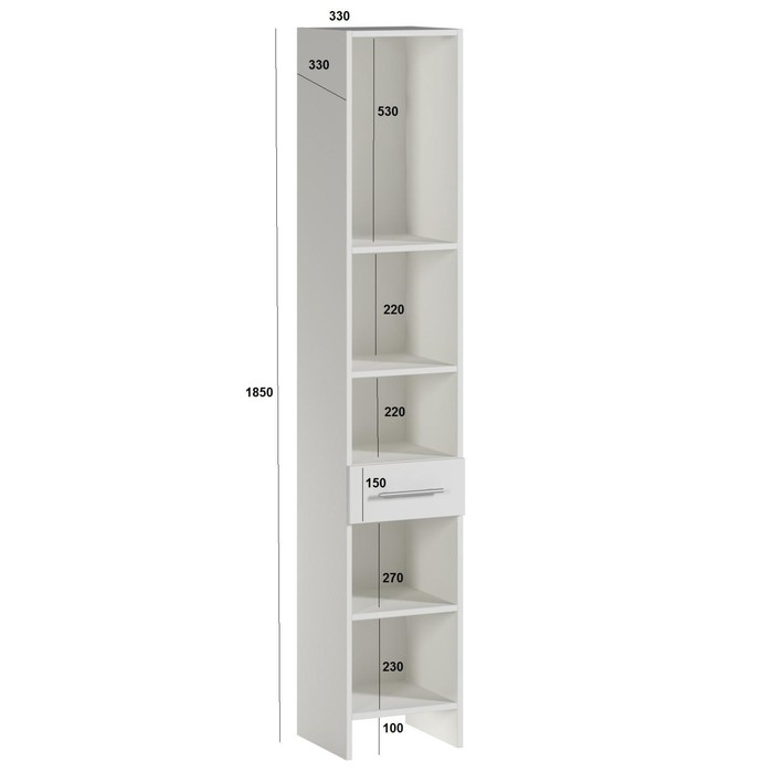 Пенал для ванной комнаты,  Белый/Дуб сонома, 30 х 30 х 185 см