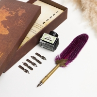 Набор подарочный 3в1 "Герби": перьевая ручка, чернила, наконечники, красный