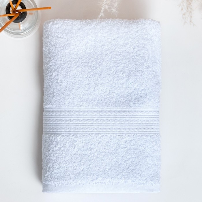 Полотенце махровое 70х140см, белый, 440г/м, хл100% Полотенце махровое 70х140см, белый, 440г/м, хл100%
