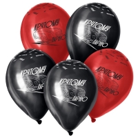 Воздушный шар латексный 12" &laquo;Крутому парню&raquo;, пастель, цвет чёрный, красный, 5 шт.
