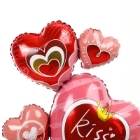 Шар фольгированный 61" &laquo;Сердца для любимой&raquo;, на подставке, под воздух