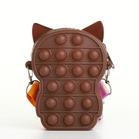 Сумка детская для девочки на молнии, цвет коричневый