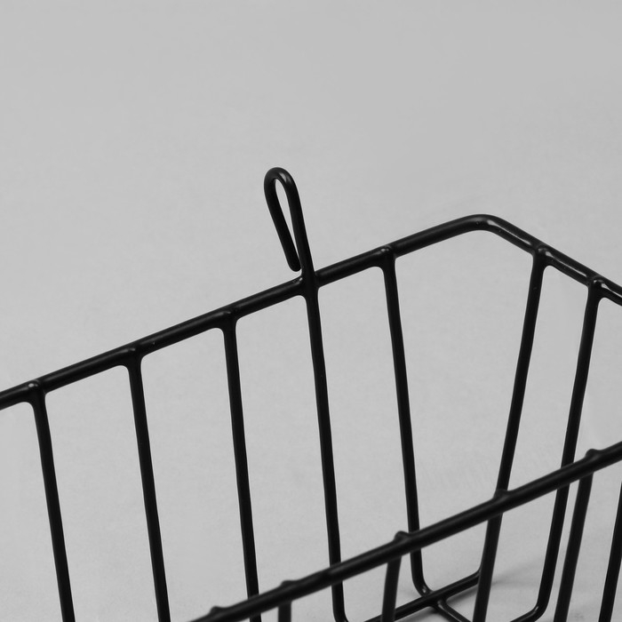 Корзина на сетку, 23&times;9&times;10 см, цвет чёрный