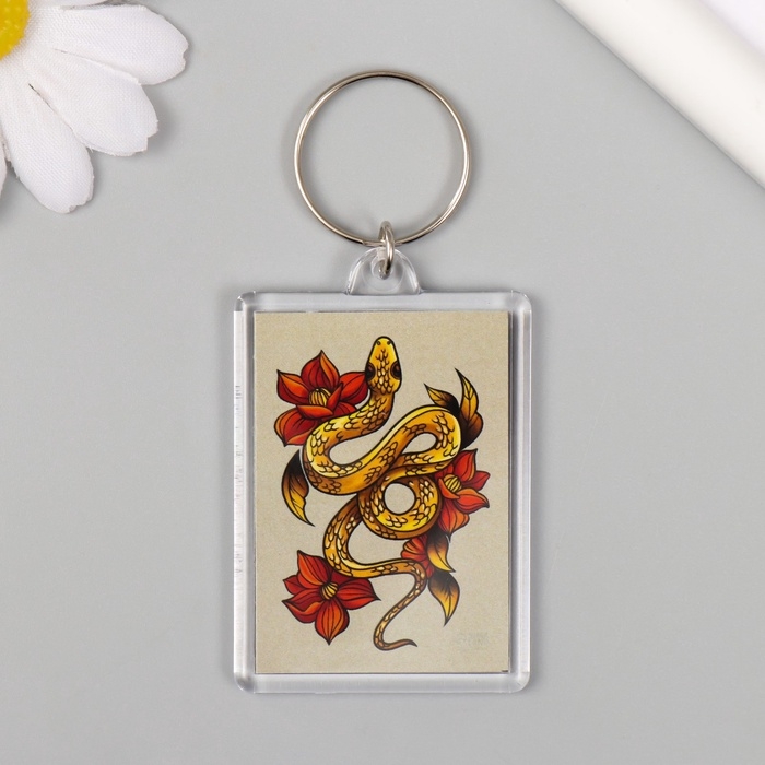 Новогодний брелок акрил Новогодний брелок акрил "Золотая змея" 3,5х5 см