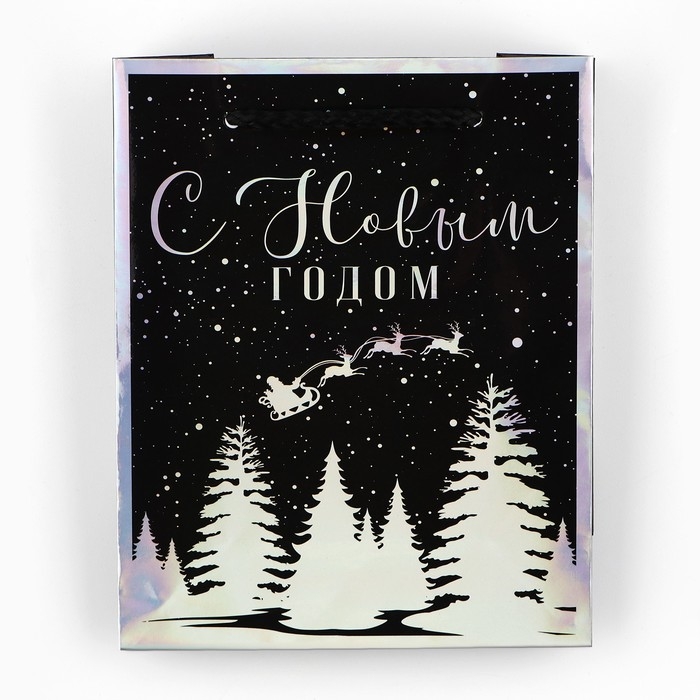 Пакет голографический вертикальный «Зимний лес», S 12 х 15 х 5.5 см , Новый год Пакет голографический вертикальный «Зимний лес», S 12 х 15 х 5.5 см , Новый год