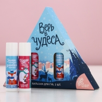 Подарочный набор косметики «Верь в чудеса!», бальзам для губ, 2 х 10 г, Новый Год Подарочный набор косметики «Верь в чудеса!», бальзам для губ, 2 х 10 г, Новый Год