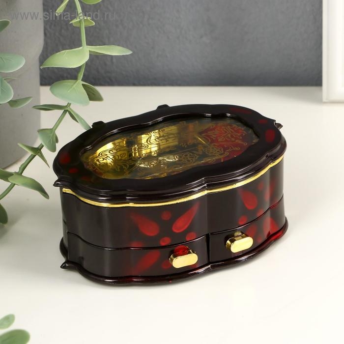 Шкатулка музыкальная овал Шкатулка музыкальная овал "Резная" 12х8х5 см