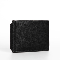 Портмоне мужское на магнитах, отдел для купюр, карт, монет, цвет чёрный