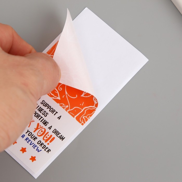 Наклейка бумага благодарность Наклейка бумага благодарность "Розы с листьями" набор 50 шт 10х5 см