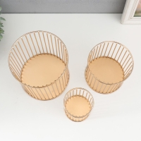 Подсвечник металл на 1 свечу "Нимбус" набор 3 шт золото 8х10, 12х13, 15х17 см Подсвечник металл на 1 свечу "Нимбус" набор 3 шт золото 8х10, 12х13, 15х17 см