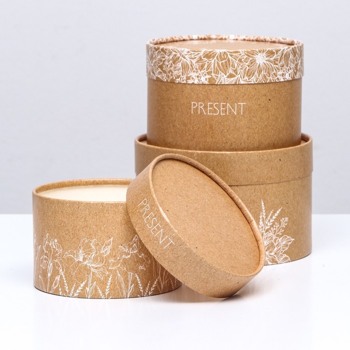 Набор шляпных коробок 3 в 1,"PRESENT",16 х 10,14 х 9,13 х 8,5 см
