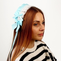 Карнавальная повязка &laquo;Лолита&raquo;, цвет голубой с белым кружевом