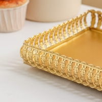 Поднос &laquo;Леонардо&raquo;, 28&times;14,5&times;3,5 см, прямоугольный, цвет золотой