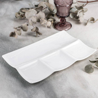 Менажница фарфоровая 4 ячейки Wilmax, 30&times;20 см, цвет белый