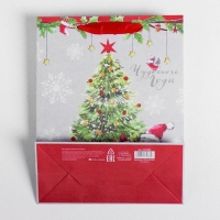Пакет подарочный новогодний крафтовый вертикальный &laquo;Новогоднего чуда&raquo;, 23 х 27 х 11,5 см, Новый год