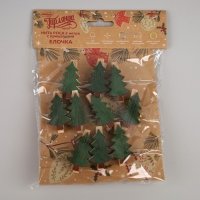 Гирлянда &laquo;Нить&raquo; 2 м роса с насадками &laquo;Прищепки-ёлочки&raquo;, IP20, серебристая нить, 20 LED, батарейки ААх2 (не в комплекте), свечение тёплое белое