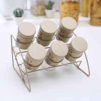 Набор банок стеклянных для сыпучих продуктов &laquo;Стиль&raquo;, 20&times;16&times;17 см, на подставке, 6 шт, цвет МИКС