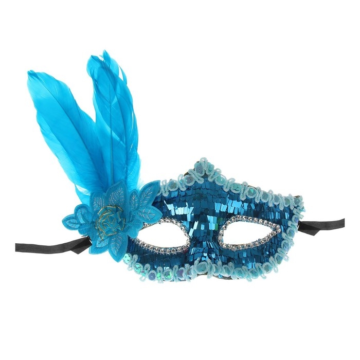 Карнавальная маска &laquo;Леди&raquo;, с пером, цвета МИКС