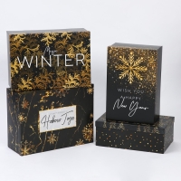 Набор коробок подарочных 15 в 1 &laquo;Winter&raquo;, 12 х 7 х 4 см - 46,6 х 35,2 х 17.5 см, Новый год
