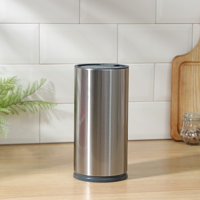 Подставка круглая для ножей и ножниц Magistro &laquo;Металлик&raquo;, 11&times;23 см, цвет серебристый