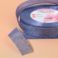 Лента парчовая, 20 мм, 23 &plusmn; 1 м, цвет синий №037