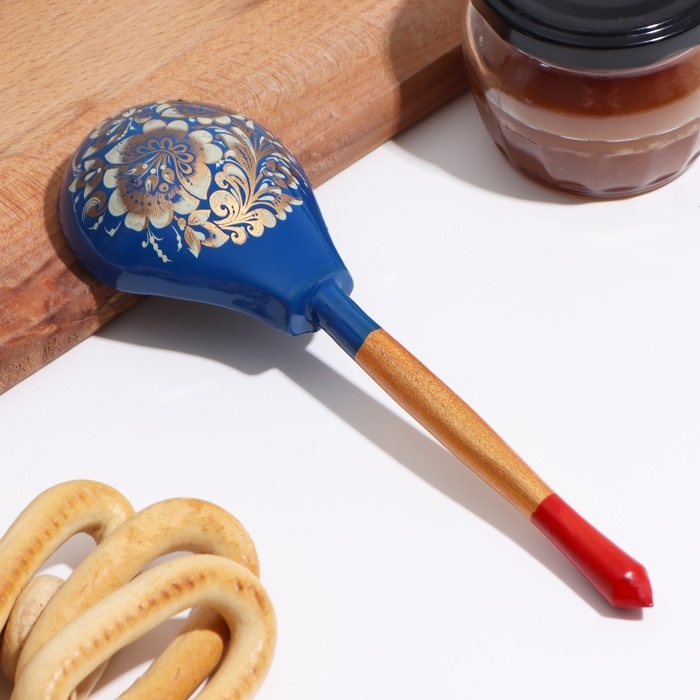 Ложка полубаская с росписью, золото 19&times;6 см, микс