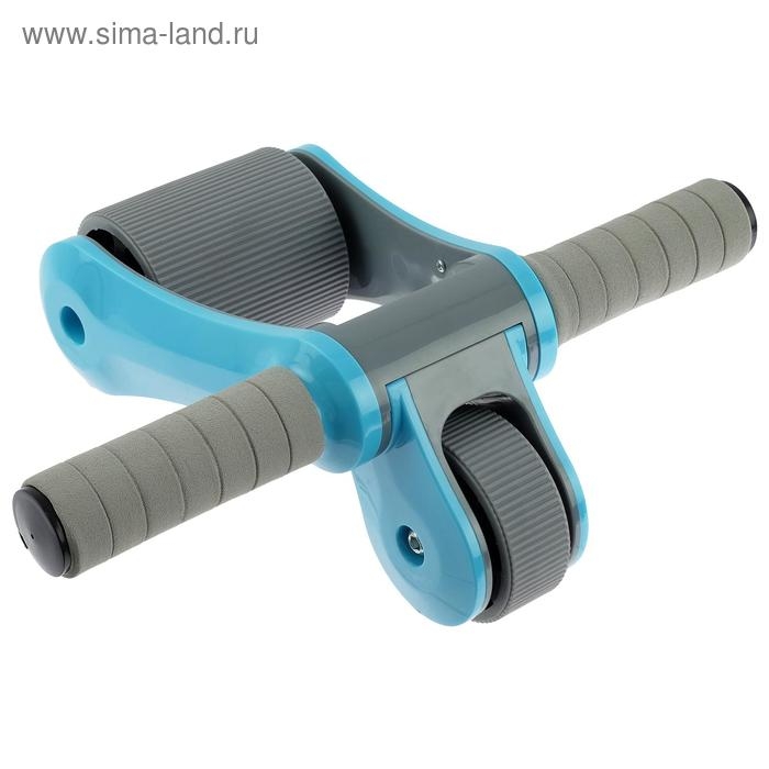 Ролик для пресса, 2 колеса, с ковриком, цвета МИКС