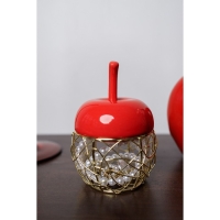 Шкатулка керамика, металл "Яблочко" красная 8,5х8,5х12 см Шкатулка керамика, металл "Яблочко" красная 8,5х8,5х12 см
