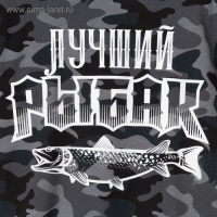 Футболка мужская KAFTAN "Лучший рыбак" р-р XL(52), серый