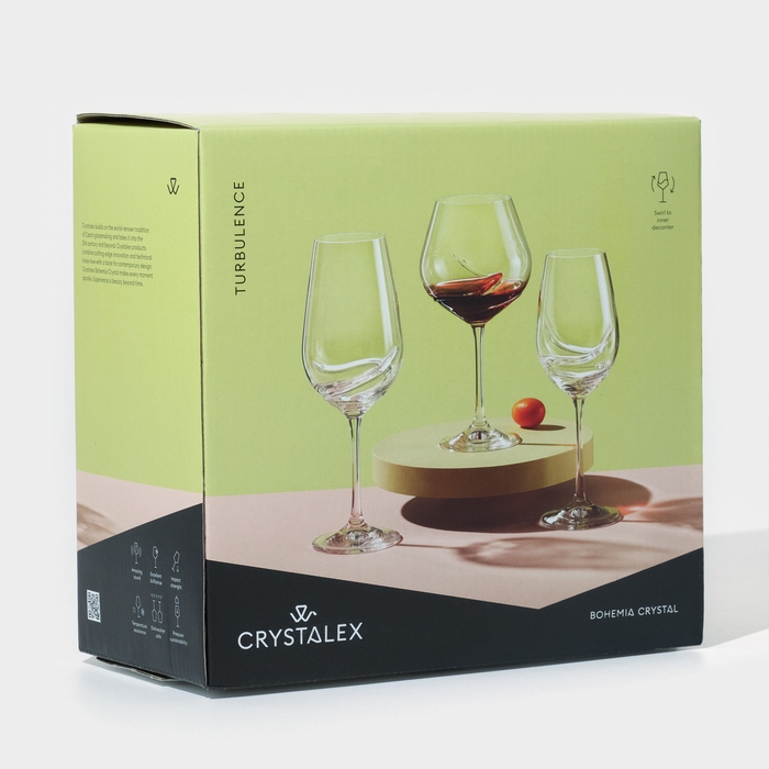 Набор стеклянных бокалов для вина &laquo;Турбуленция&raquo;, 570 мл, 2 шт
