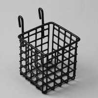 Корзина на сетку, 9&times;9&times;9,5 см, цвет чёрный