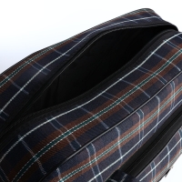 Сумка дорожная на молнии, наружный карман, длинный ремень, цвет коричневый/чёрный Сумка дорожная на молнии, наружный карман, длинный ремень, цвет коричневый/чёрный