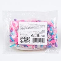 Кондитерская посыпка сахарная: розовая, белая, голубая, 25 г.