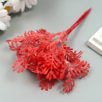 Искусственное растение для творчества "Туя" 1 букет=6 веточек малиновый 13 см