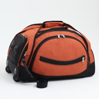 Сумка дорожная на колёсах, отдел на молнии, отдел для обуви, 3 наружных кармана, цвет чёрный/оранжевый Сумка дорожная на колёсах, отдел на молнии, отдел для обуви, 3 наружных кармана, цвет чёрный/оранжевый