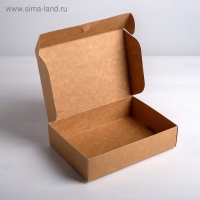 Коробка подарочная складная крафтовая, упаковка, &laquo;Gift box&raquo;, 21 х 15 х 5 см
