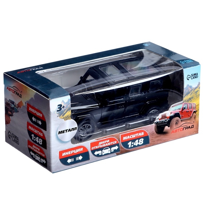Машина металлическая «Крузер», 1:48, инерция, открываются двери, цвет чёрный Машина металлическая «Крузер», 1:48, инерция, открываются двери, цвет чёрный