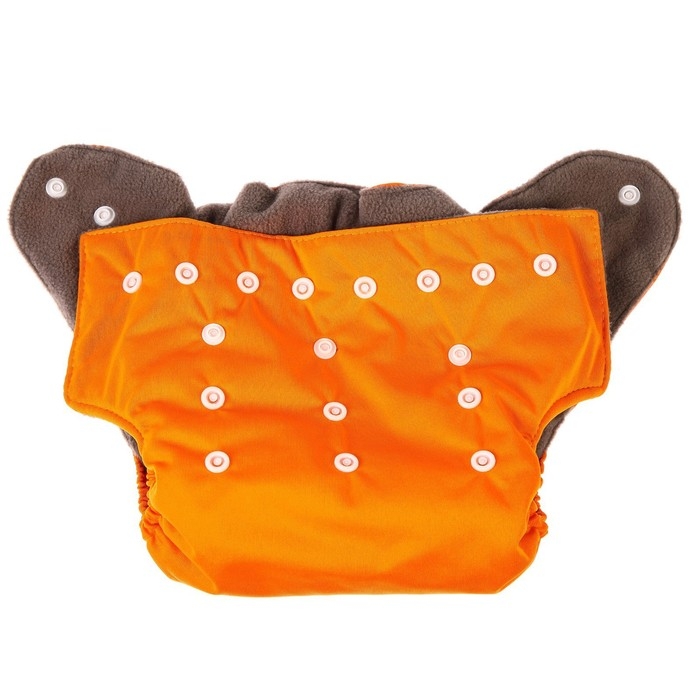 Многоразовый подгузник, 3-15 кг, угольно-бамбуковая ткань, цвет оранжевый, Крошка Я Многоразовый подгузник, 3-15 кг, угольно-бамбуковая ткань, цвет оранжевый, Крошка Я