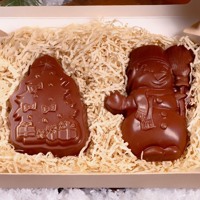 Шоколадная фигурка 2 в 1 &laquo;Ёлочка + Снеговик&raquo;, 160 г