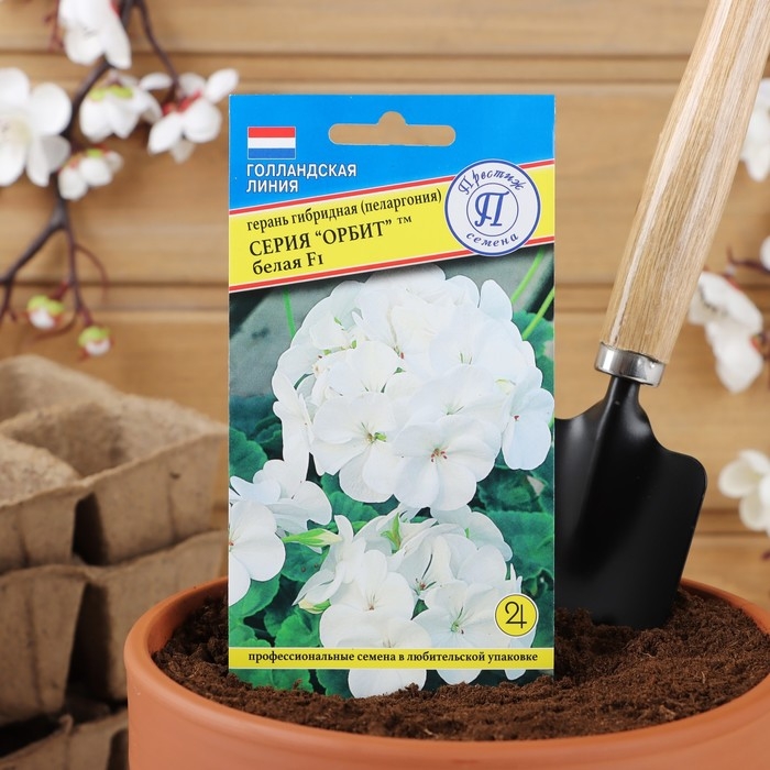 Семена комнатных цветов Герань Семена комнатных цветов Герань "Белая", F1, 5 шт.