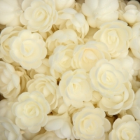 Вафельные РОЗЫ малые сложные 80шт, белые