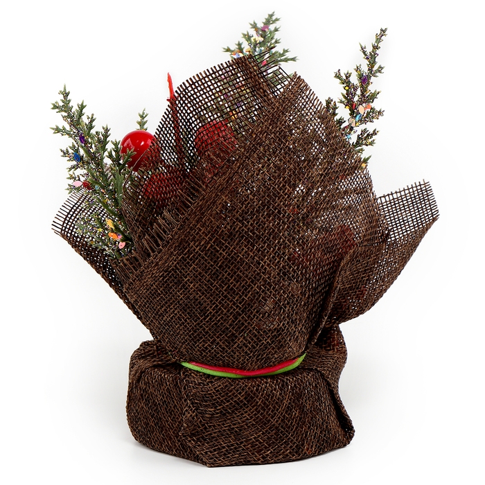 Новогодняя композиция &laquo;Веточки с рябиной и шишками&raquo; 12 &times; 12 &times; 18 см