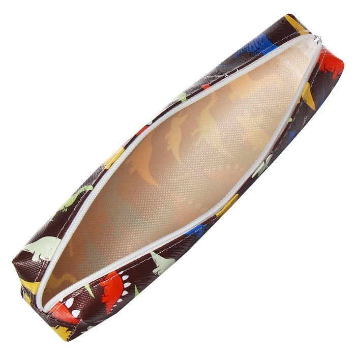 Пенал школьный на молнии Пенал школьный на молнии "Динозавры" Calligrata, коричневый