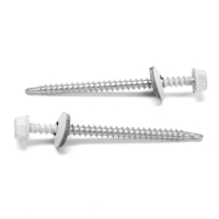 Саморезы кровельные 4,8х70 мм, RAL9003 цвет белый, 100 шт. Саморезы кровельные 4,8х70 мм, RAL9003 цвет белый, 100 шт.