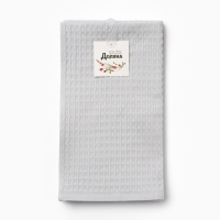 Набор кух.полотенец "Доляна" серый 35х60см-3шт., 100% хл, вафля, 220 гр/м2