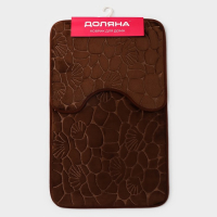 Коврики для ванной и туалета Доляна «Галька, ракушки», 2 шт: 40×50 см, 50×80 см Коврики для ванной и туалета Доляна «Галька, ракушки», 2 шт: 40×50 см, 50×80 см