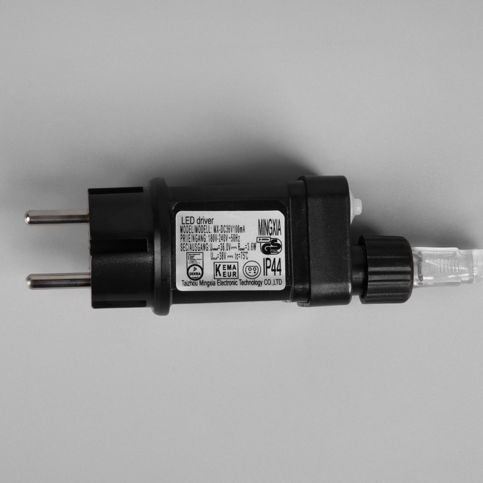 Гирлянда «Мишура» 50 м роса, IP44, серебристая нить, 1500 LED, 8 режимов, свечение белое, 36 В Гирлянда «Мишура» 50 м роса, IP44, серебристая нить, 1500 LED, 8 режимов, свечение белое, 36 В