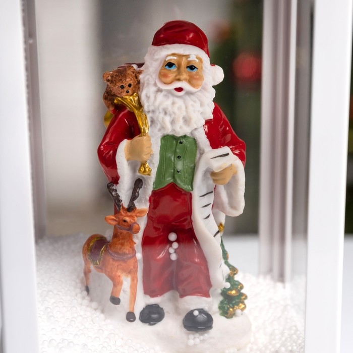 Светодиодная фигура &laquo;Фонарь с Дедом Морозом&raquo; 18 &times; 41 &times; 18 см, пластик, батарейки ААх3 (не в комплекте), USB, свечение белое